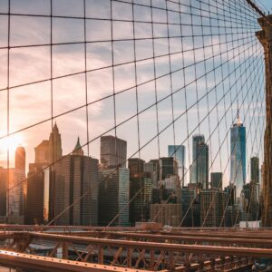 Brooklyn Bridge during golden hour